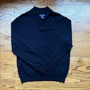 Men's Navy Half-Zip Cashmere Sweater
